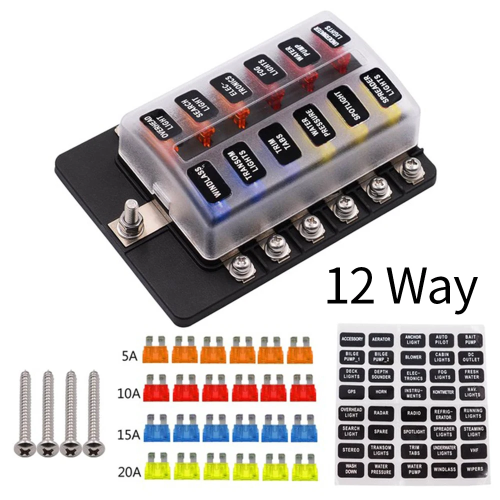 Светодиодный держатель предохранителя 12 В 24 В|Перемычки| |