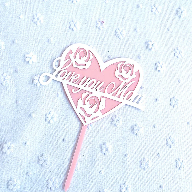 

Pie Decoration Acrylic Happy Cake Decoration Mother's Day Dessert Decoration Birthday Cake Decoration Party Supplies