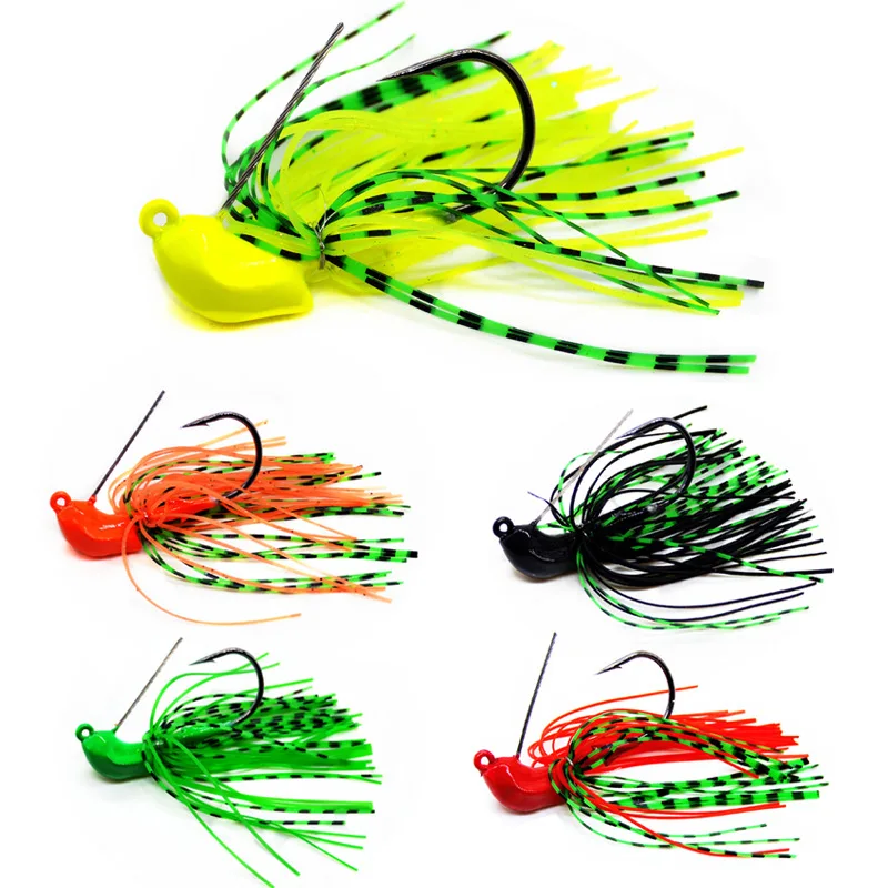 

Bearded laoluya bait anti hanging bottom bait 13g lead fish head hook silica gel silk hook wholesale