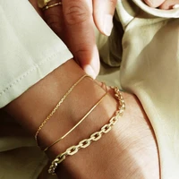 3 pcsset anklets for women 2021fashion simple chain vintage boho jewelry leg chain ankle bracelets women accessories