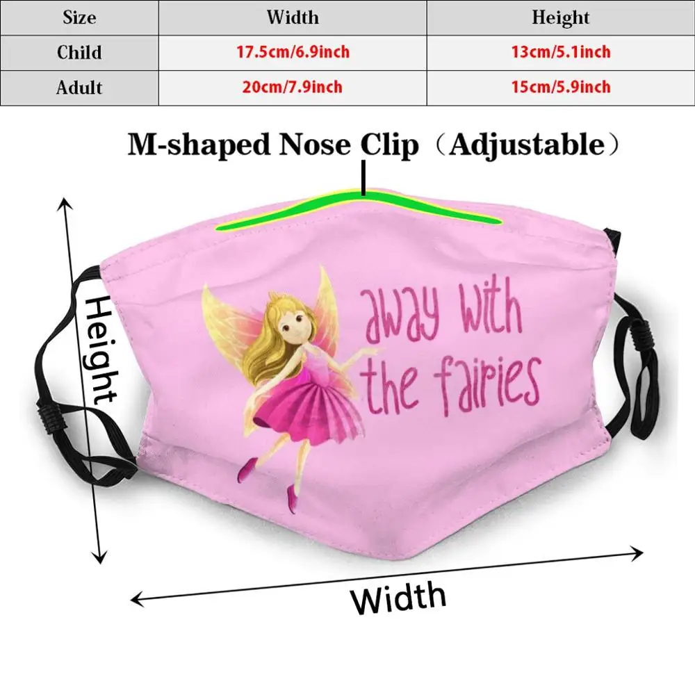 Away с феями моющимся фильтром Анти пыль маска для лица сказочной Феи розовое