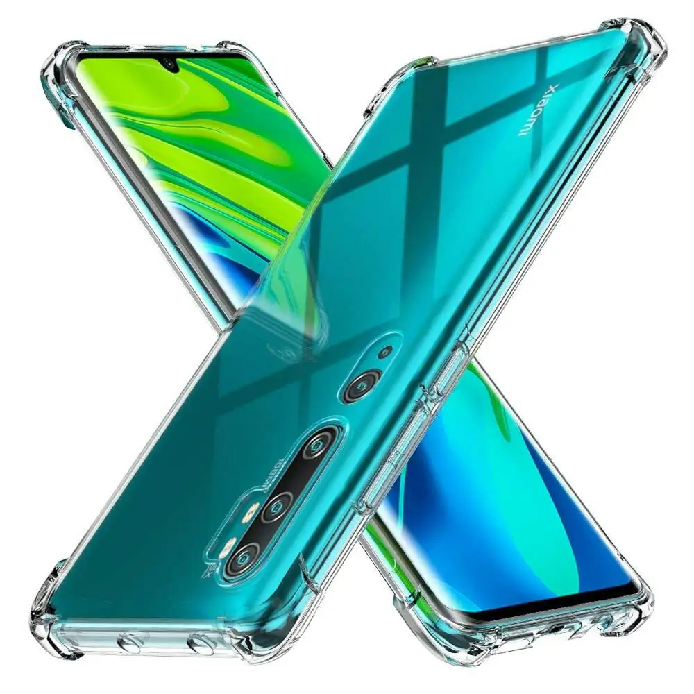 Прозрачный усиленный угловой чехол для Xiaomi Mi Note 10 силиконовый мягкий CC9 Pro бампер