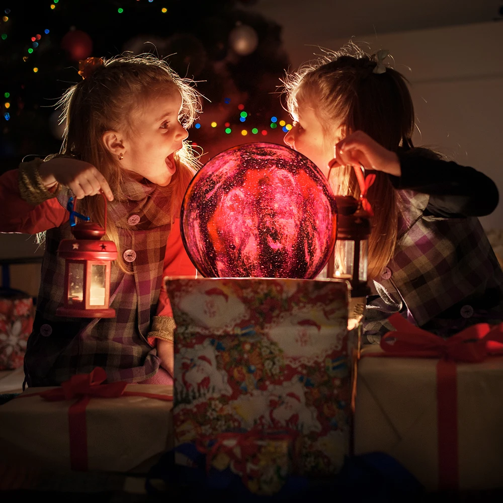 3D печатных луна лампа USB Перезаряжаемые Звездный светодиодный ночной Светильник