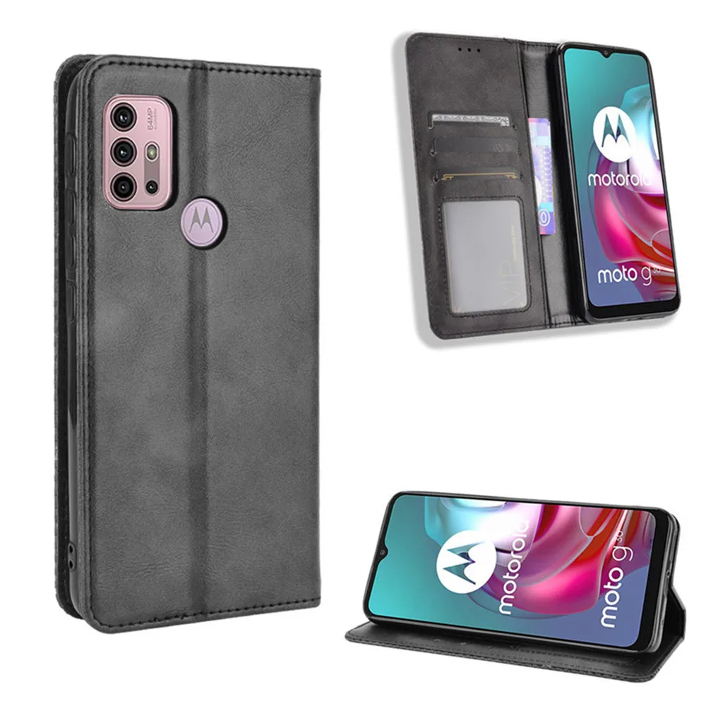 Роскошный флип чехол из искусственной кожи для Motorola Moto G50 G30 G20 G10 Power магнитный