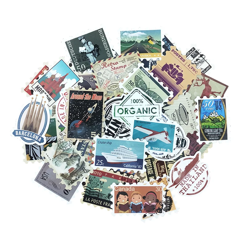 50 шт. Ретро мир коврик с изображением зданий наклейка Водонепроницаемая со