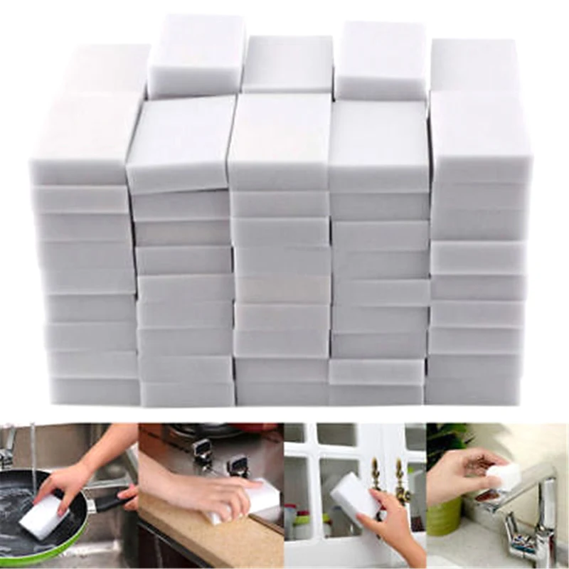 

10 pcs/lot Melamine Sponge Magic Sponge Eraser Kitchen Melamine Sponge Cleaner Cleaning Sponge for Office Bathroom 10*6*2cm