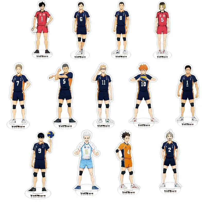 

15 см Haikyuu Hinata Kageyama Tsukishima Sugawara семья фигурка на акриловой подставке модель держателя пластины Топпер аниме Karasuno рождественские подарки