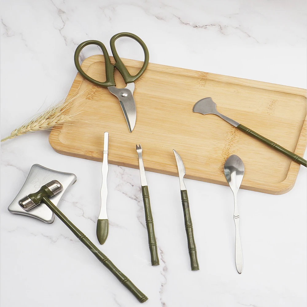 Молотки нож 8 шт. набор инструментов для морепродуктов с чехлом хранения