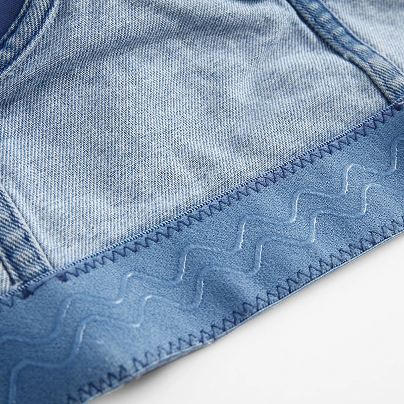 

Sexy Body Sculpting Women's Tube Top Gemstone Diamond Denim Camisole Tight Crop Top