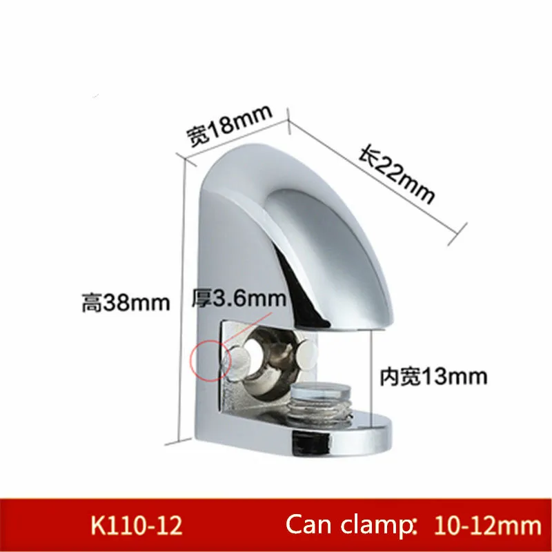4pcs Glass Clamp Plated Brackets Zinc Alloy Chrome finish Shelf Holder Support Brackets Clamps For 6-8mm 8-10mm 10-12mm