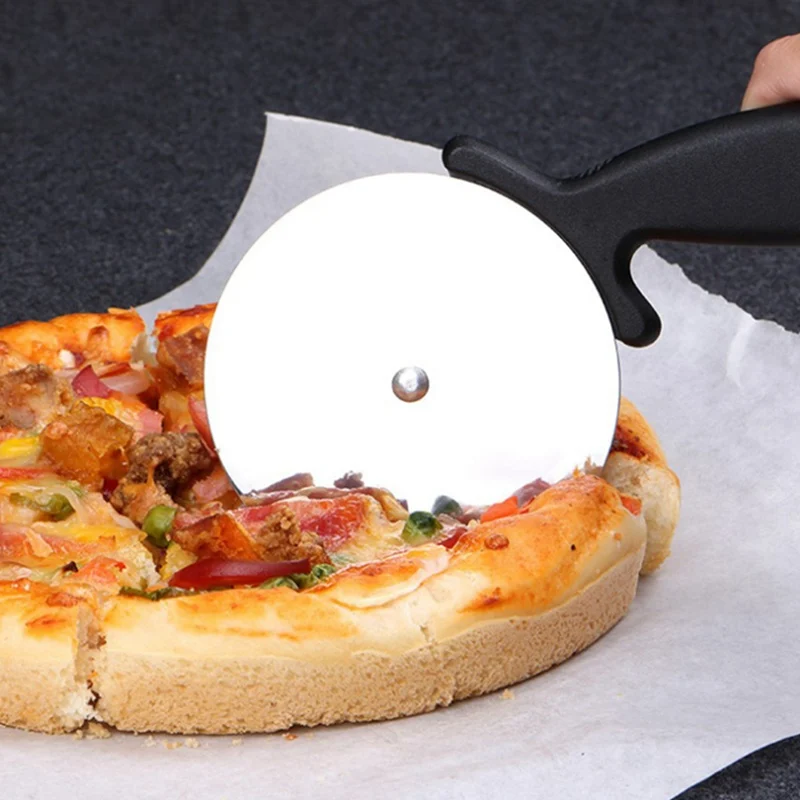 

Kitchen Pizza Cutter Thickened Stainless Steel Round Shape Plastic Handle Roller Wheel Cutting Pizza Knife Kitchen Accessories