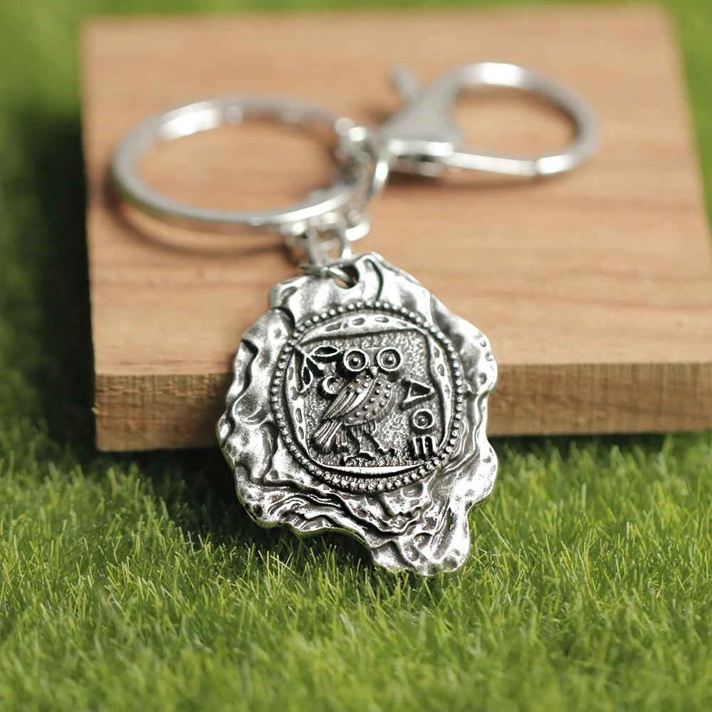 

Wholesales 5Pcs/Lot,Vintage Owl Keychain Man Women Greek Pendant Retro-Roman Bags Key Ring Holder