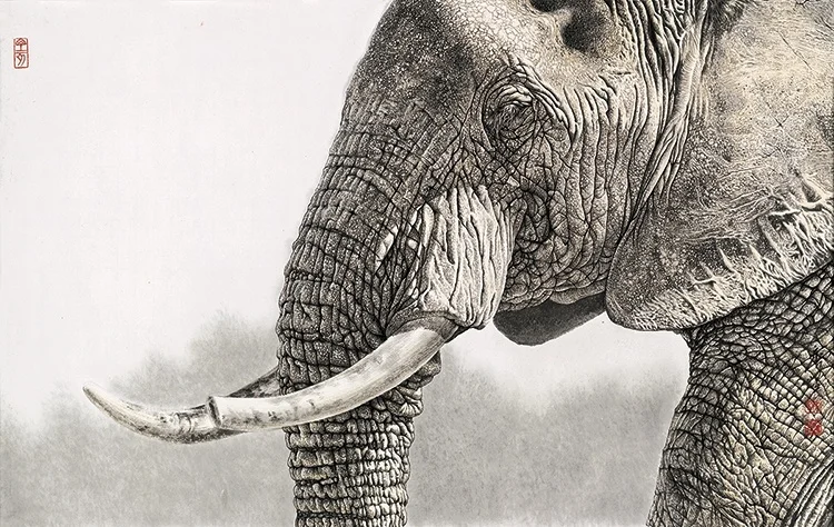 Живопись маслом в виде слона дикой природы украшение для гостиной металлическая