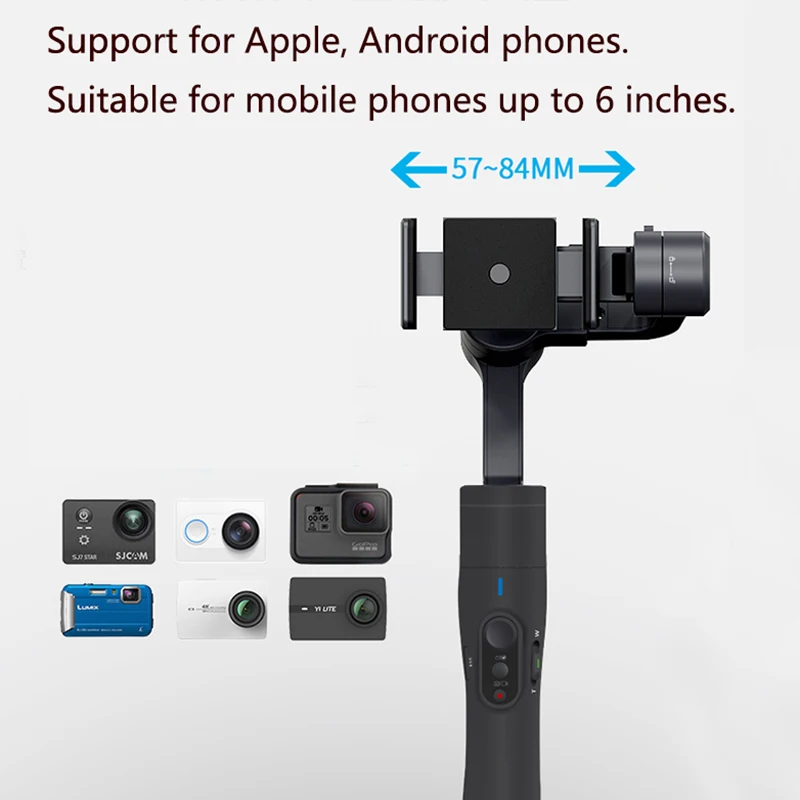 FeiyuTech Vimble 2 Feiyu 3-осевой Карманный карданный стабилизатор для смартфона, растяжимый шест Штатив для iPhone X 8 XIAOMI samsung
