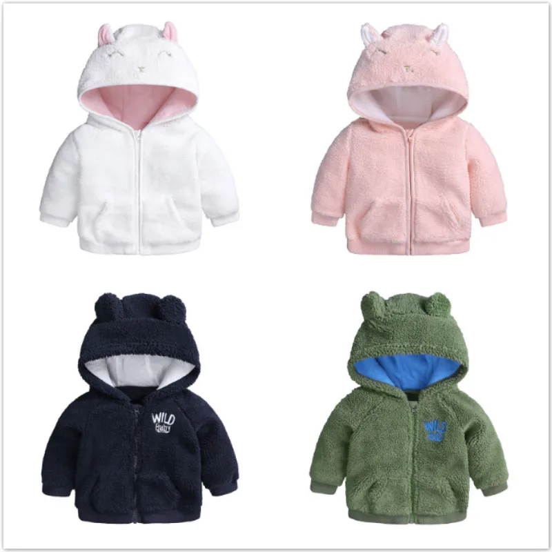 

Infant Boys Girls Lamb Coats Autumn Winter Thick Jackets Kids Warm Hooded Outerwear Coat Newborn Clothes Wild Baby Cute Playsuit