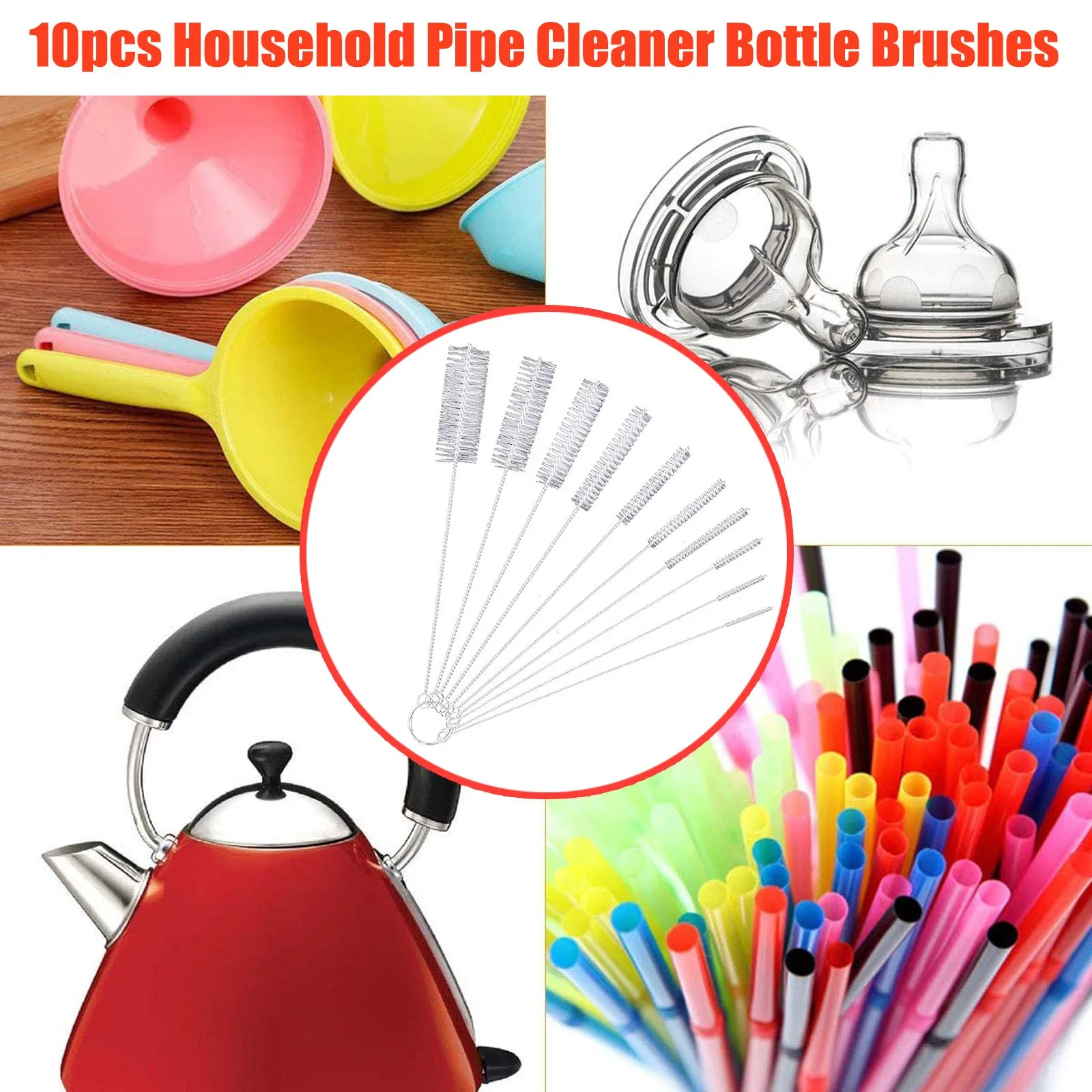 12 шт./компл. нейлоновая трубка цилиндр бутылка для домашнего использования щетка