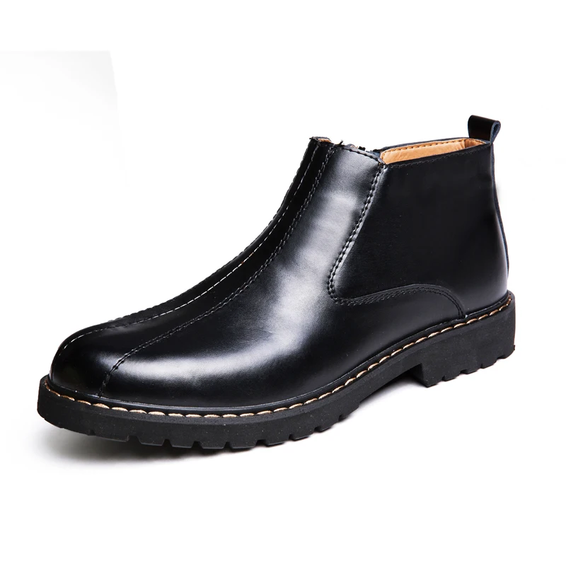 2019 г. Модная мужская обувь Повседневная зимняя дышащая кожаная в британском