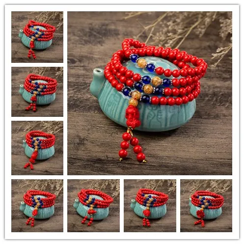 Meajoe модный многослойный браслет с цепочкой и бусинами винтажные Очаровательные