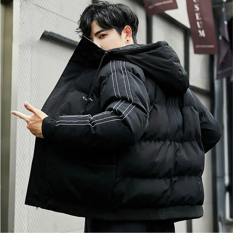 

Quilted Cotton Cloth Men's Winter New Fashion Korean-Style Cotton-Padded Clothes Slim-Fit Hooded Cotton-Padded Jacket
