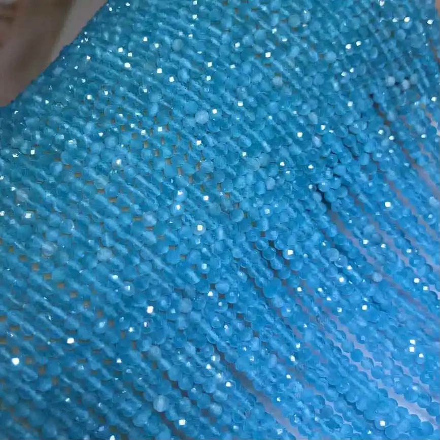 Blue Cat eye Граненые 2 мм бусины из натурального камня розовый кристалл кварца лазурит Агаты драгоценные камни бусины для самостоятельного изготовления ювелирных изделий браслет ожерелье - Цвет: Blue Cat eye