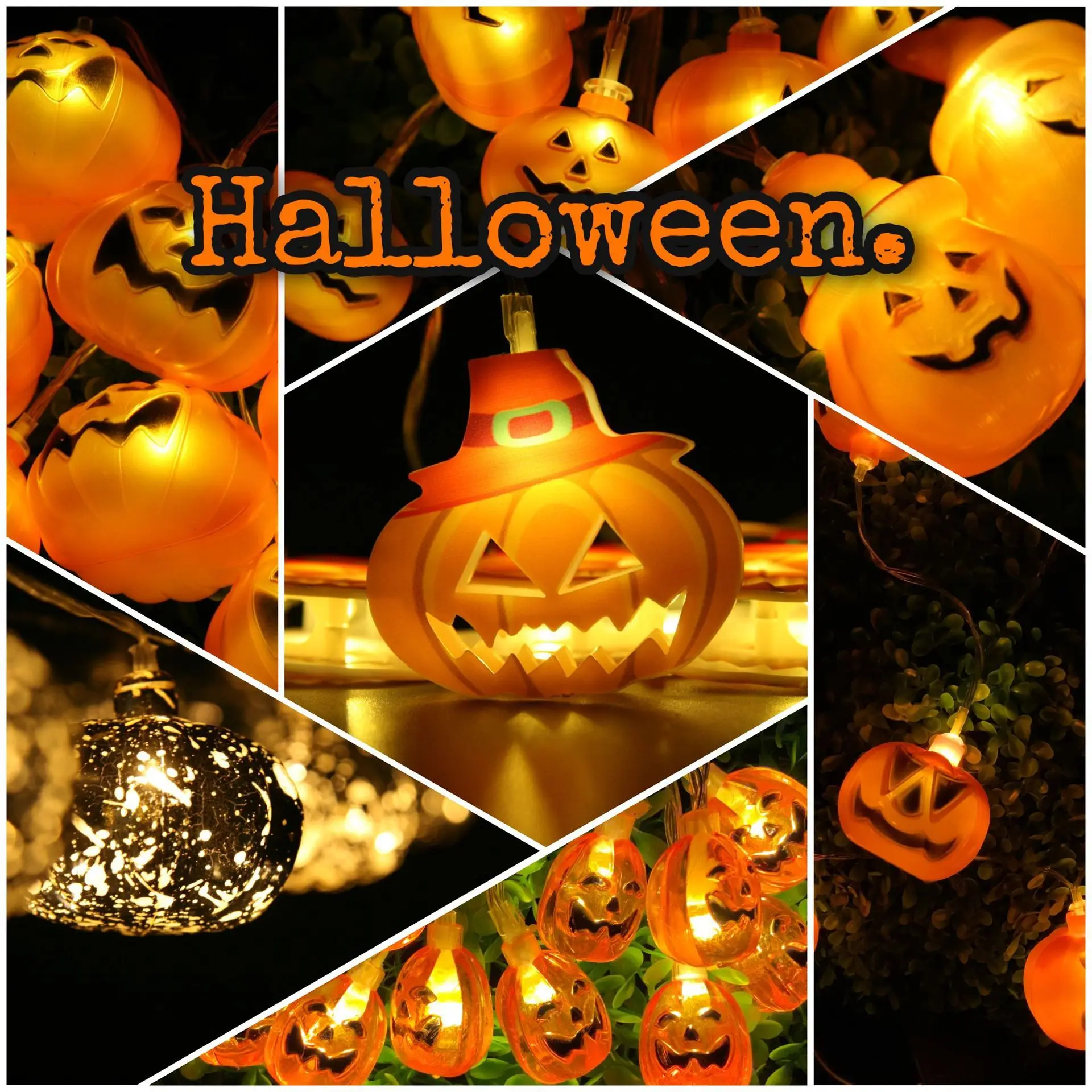 

Новинка 2021, Декоративная гирлянда в виде тыквы на Хэллоуин, Декоративная гирлянда в виде черной шляпы, улыбающегося глаза, Хрустальная Деко...