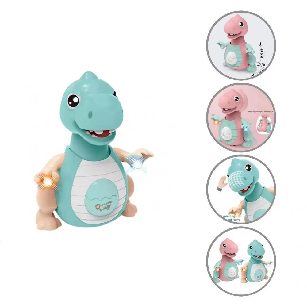 

Пластиковый интересный электронный светлый динозавр, забавная игрушка-Зверюшка для ползания, универсальные колеса, дизайн для развлечений