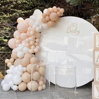 sand white pink pastel balloons arch peach pink white sand balloon garland for baby shower birthday wedding party decor supplies