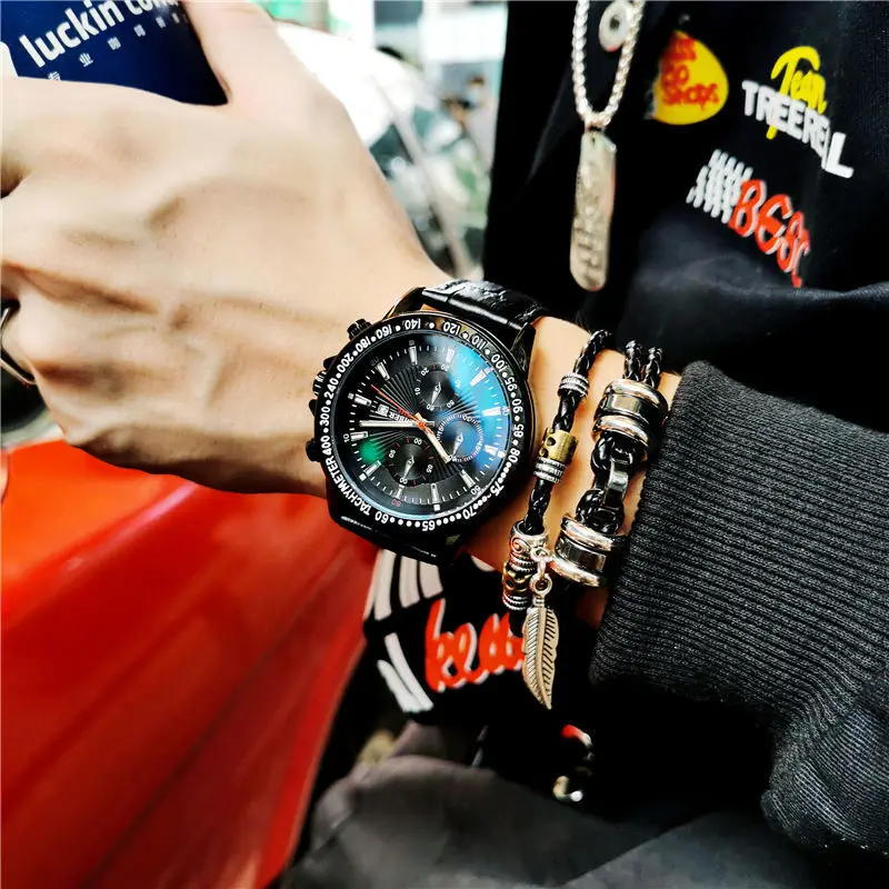 

2021 Military Style Watch Men's Luminous Calendar Waterproof Automatic Wrist Watch Red Sapphire Polarized Lens Men's Table