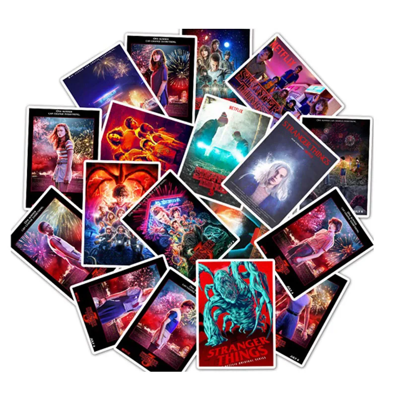 Наклейки на телевизор очень странные дела 3 наклейки для бара багажа скейтборда