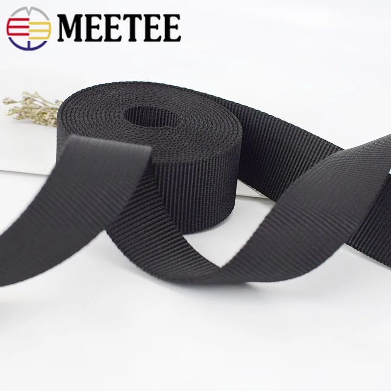 Meetee 5 метров 1 мм Толстая черная нейлоновая сетчатая лента ремешок лента собачий ошейник Рюкзак ремень DIY Швейные аксессуары