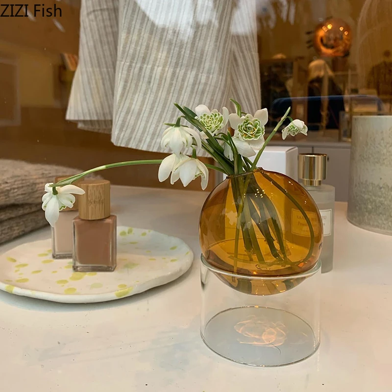 Современная настольная гидропонная Маленькая ваза креативный цветной