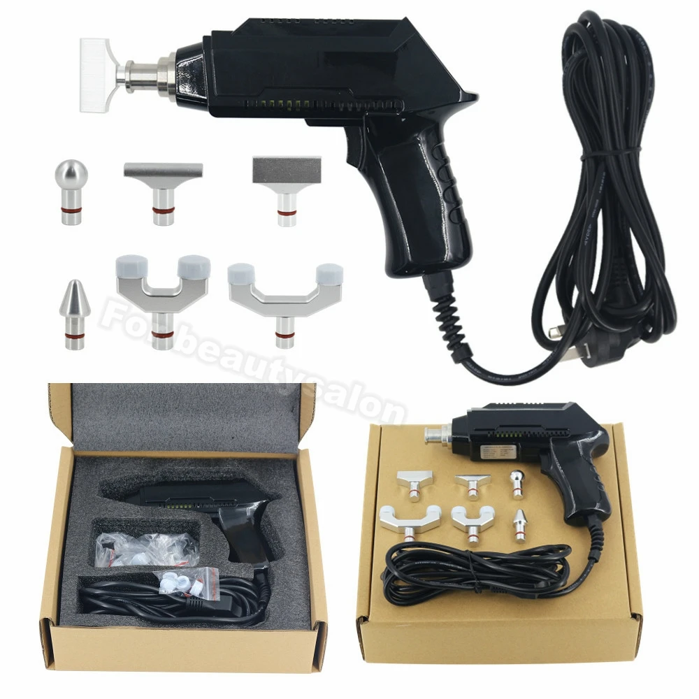 

New Electric Massage Gun Chiropractic Adjustment Correction Tool Adjustable Cervical Massager 6 Levels 6 Heads Chiropractic Gun