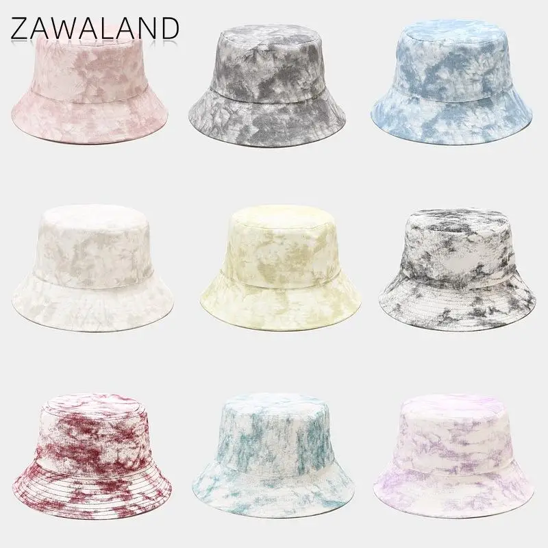 

Zawaland Новинка 2021, рыбацкая шляпа с краской, Мужская модная шапка для раковины с градиентом, женские летние уличные Панамы для защиты от солнц...