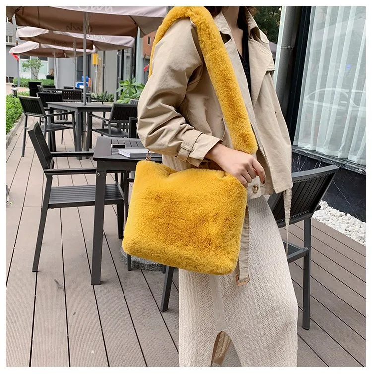 Прямая доставка зимняя сумка дизайнерские женские плюшевые сумки на плечо