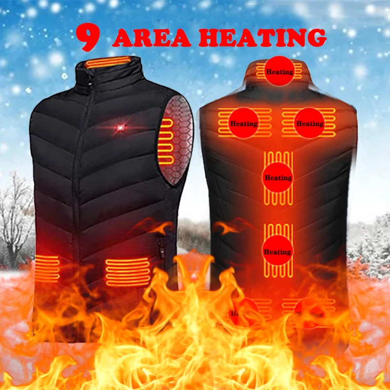 2/4/9 мест жилет с подогревом мужчин и женщин Usb нагретой куртки отопление