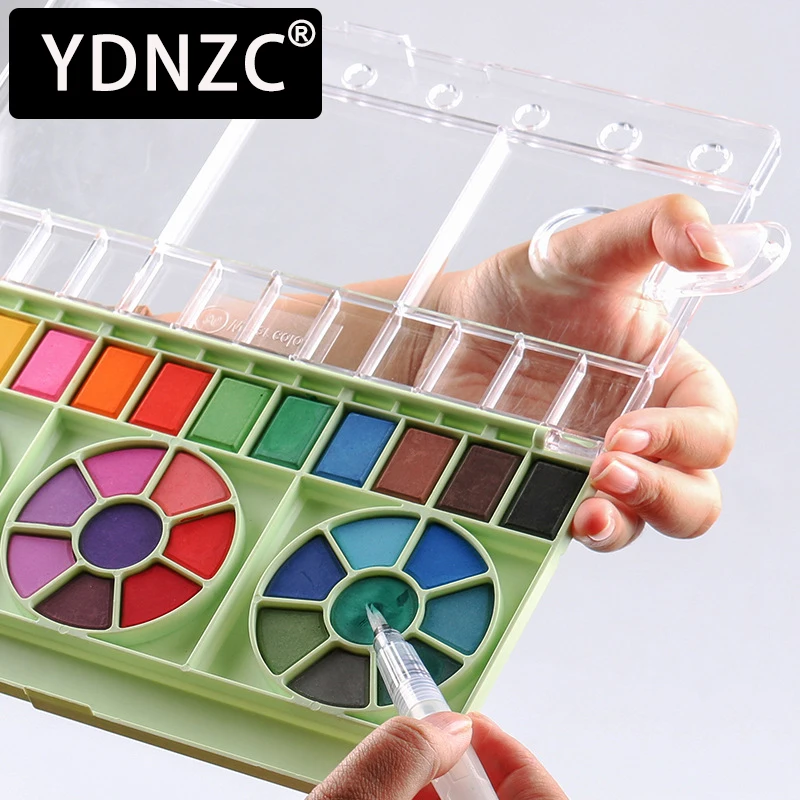 Улучшенный 36 цветов Твердый пигмент набор акварельных красок с акварелью