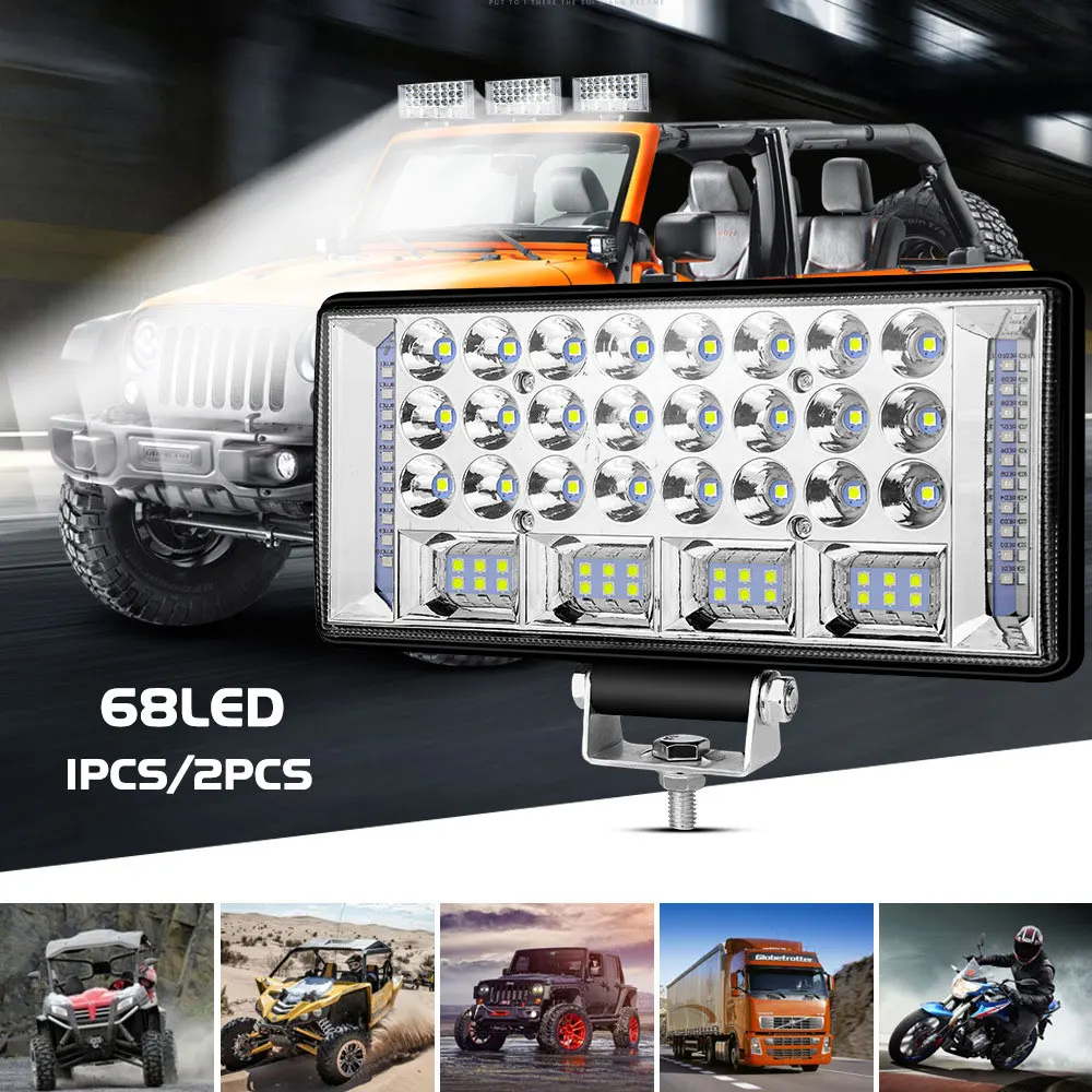 

6 inch 204W LED Work Light Combo Beam For Offroad Car 4X4 Truck Tractor Boat Trailer SUV 12 24V Spot Flood 68LED Driving Light