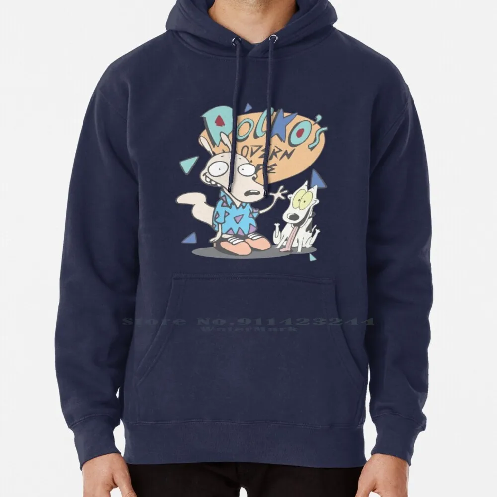 

Rocko's Modern Life Hoodie Sweater 6xl Cotton Rockos Modern Life 90s Cartoon Nicktoons Cartoon Spunky Women Teenage Big Size