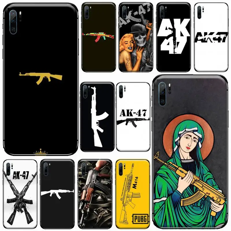 

AK-47 gun Phone Case For Huawei honor Mate P 9 10 20 30 40 Pro 10i 7 8 a x Lite nova 5t