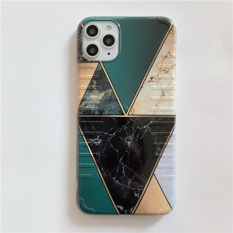 Marble splicing Phone case for iphone 11 11Pro Max X XR XS For 6 6S 7 8 7Plus Piano Stripe Geometric soft |