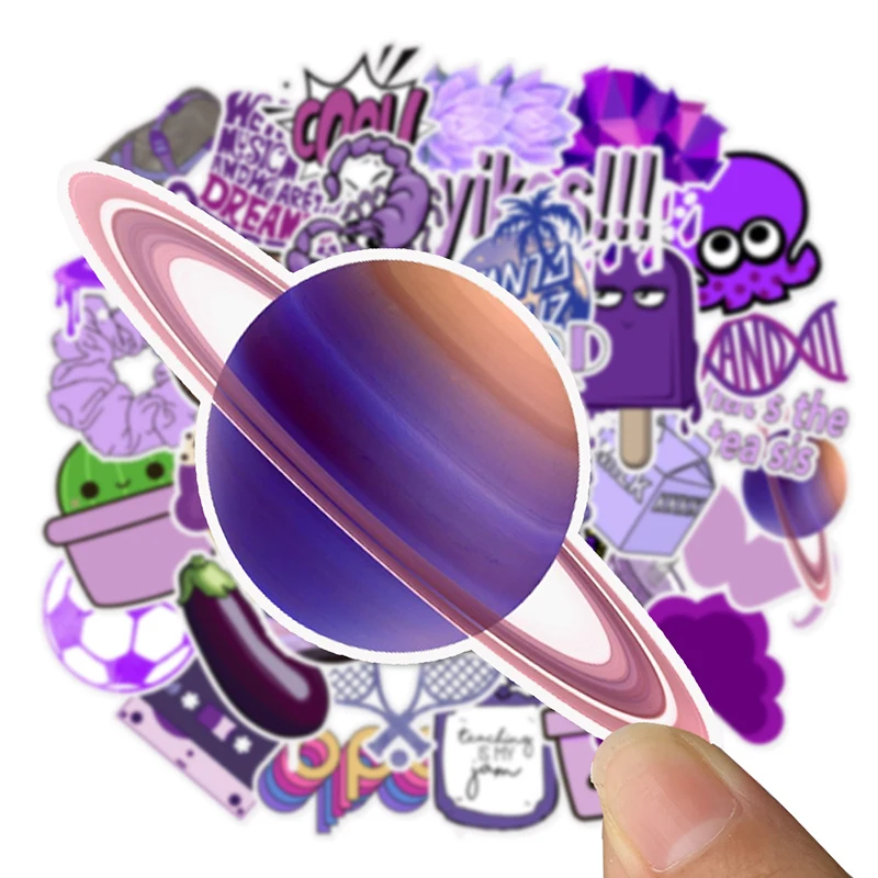 50PCS Cartoon Purple VSCO Stickers For Chidren Toy Waterproof Sticker DIY Suitcase Laptop Bicycle Helmet Car Decals For Girl F4