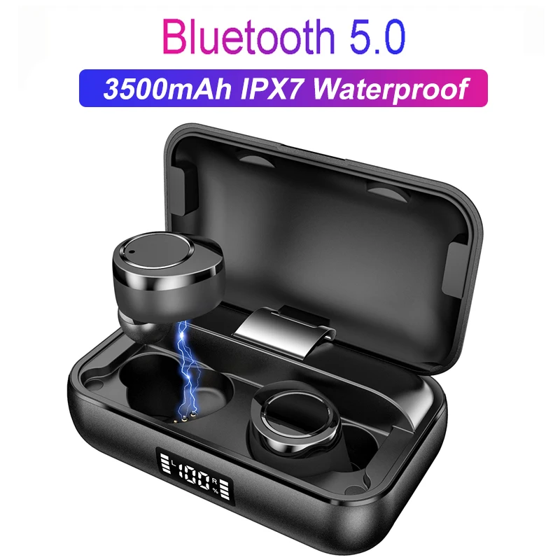 TWS X13 Bluetooth 5,0 наушники Touch IPX7 водонепроницаемые настоящие Беспроводные наушники с шумоподавлением наушники-вкладыши 7h время прослушивания музыки