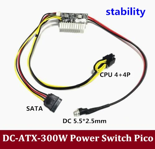 

DC / 6pin PCIE input 12V high power pico DC-ATX-300W ATX 24Pin mini ITX PSU pico power supply for PC computer network server