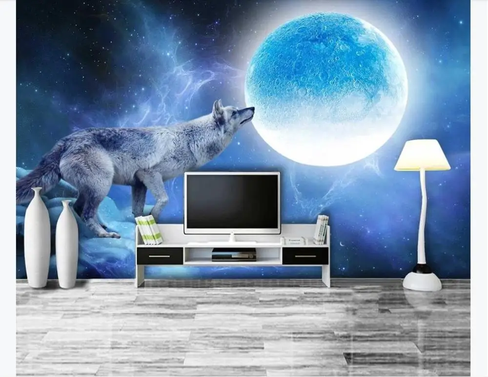 Фото на заказ Фантастическое Пространство Луна настенные стикеры роспись