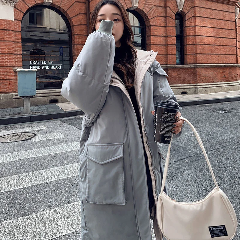 Women Mid-length Off-season Down Padded Jacket Padded Jacket 2022 Winter Female New Loose Fashion hooded  Warm Padded Coat A257