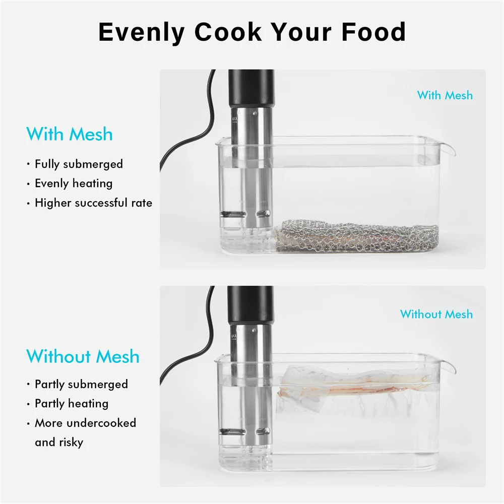 sovider sous vide sinker weight food grade stainless steel mesh for safe even cooking container kitchen appliances accessories free global shipping