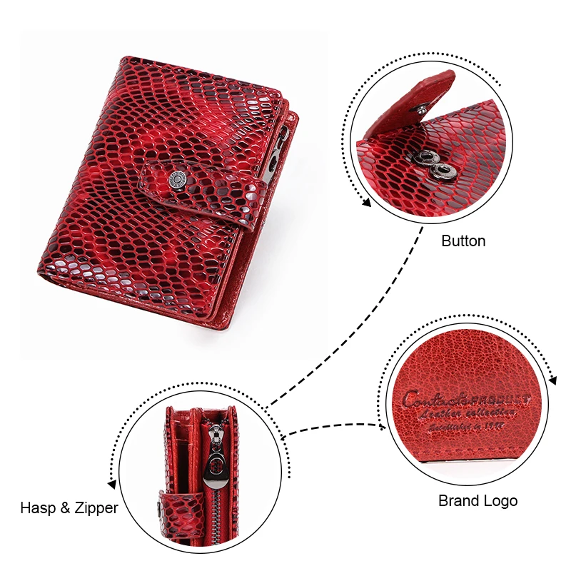 Кошелек из натуральной кожи с бесплатной гравировкой для женщин маленький