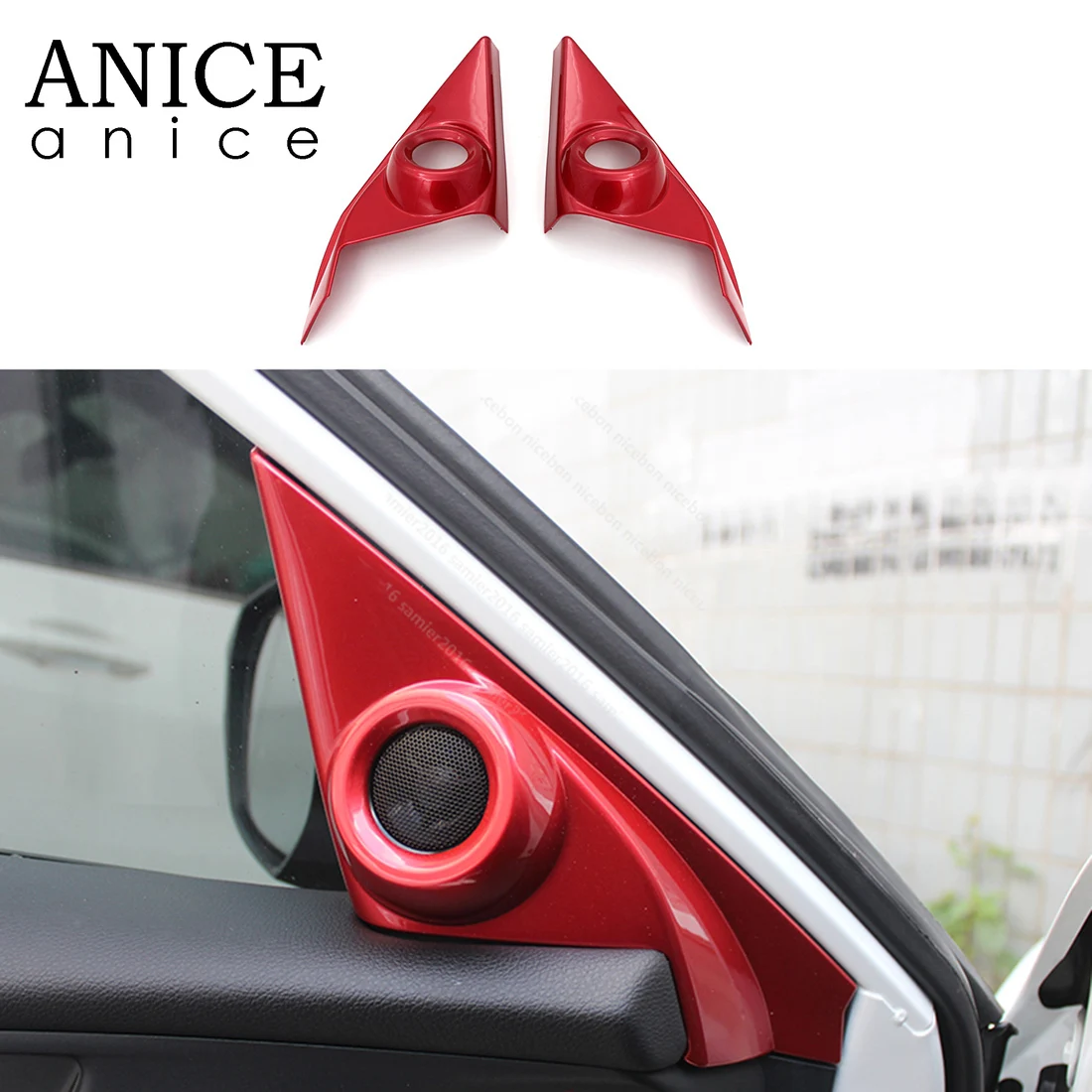 2 шт. накладка на дверцу А столба из углеродного волокна подходит для Honda Civic 2016