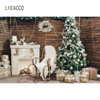 Laeacco деревянная стена камин стул Рождественская елка подарки фотография фоны Рождественские фоны домашний декор Фотофон реквизит