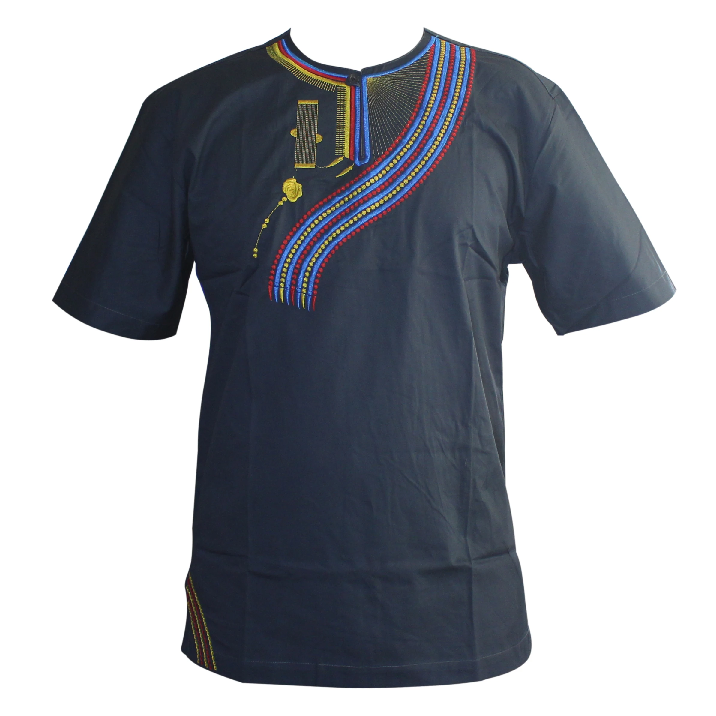

2019 New Style Men camisas hombre Tshirt African Embroidery Ethnic Awesome Colors Traditional Mali Vintage Dashiki Top
